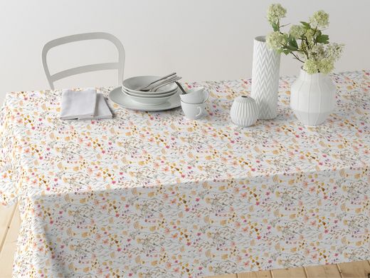 Mantel Algodón Antimanchas Serena Naranja 140x250 Resinado