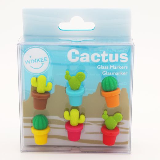 Marcadores de Vasos Cactus Ideal Regalo Winkee