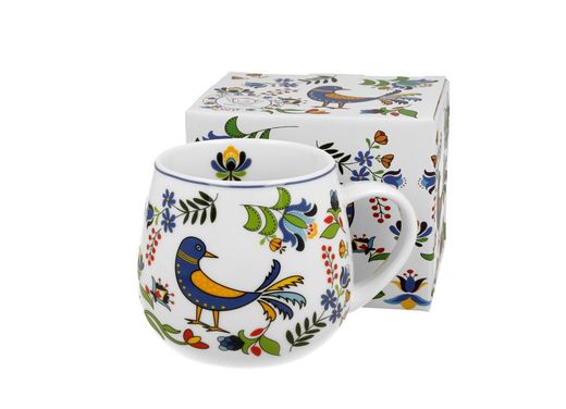 Mug Ancho Gallo Etnico Porcelana para Té e Infusion