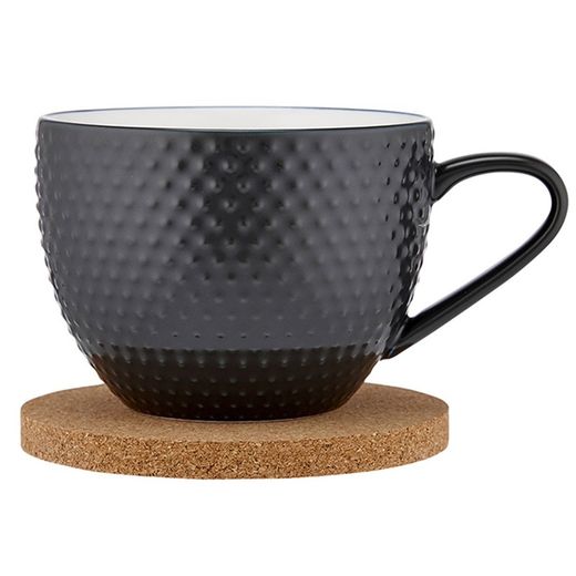 Mug Gris Oscuro con posavasos de Corcho
