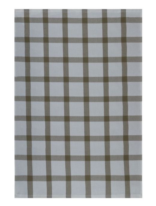 Paño de cocina algodón sarga Beige Checks 50x70