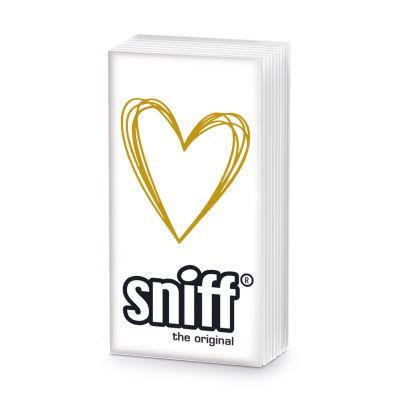 Pañuelos Papel Decorado Corazón Dorado Sniff PPD 20 uds Ideal Regalo