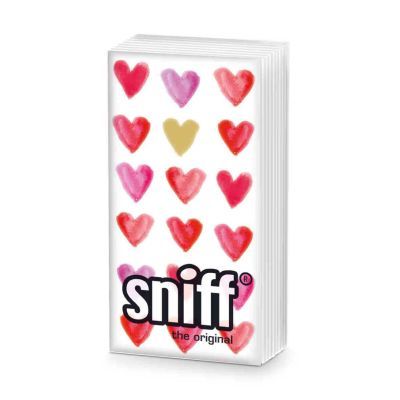 Pañuelos Papel Decorado Corazones Dorados Acuarela Sniff PPD 20 uds Ideal Regalo