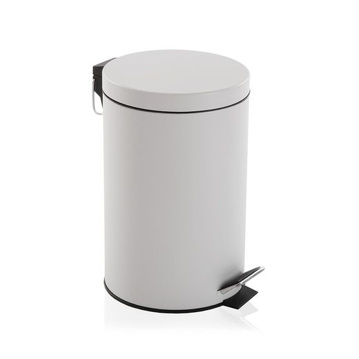Papelera metal c/tapa blanca 3l