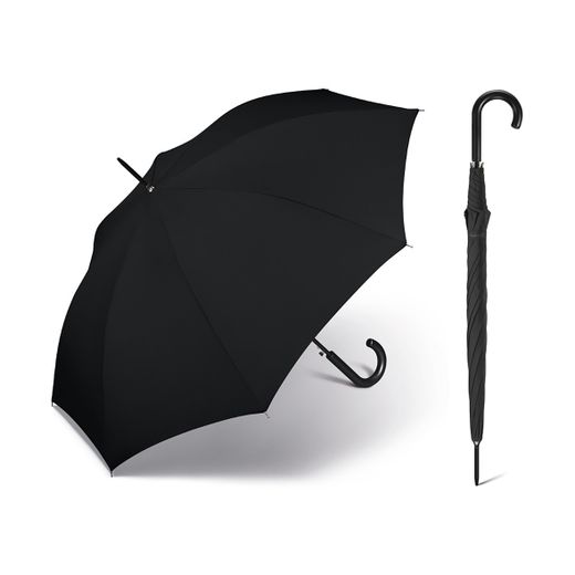 Paraguas Largo Hombre Auto Liso Negro 61/8 Ø102cm