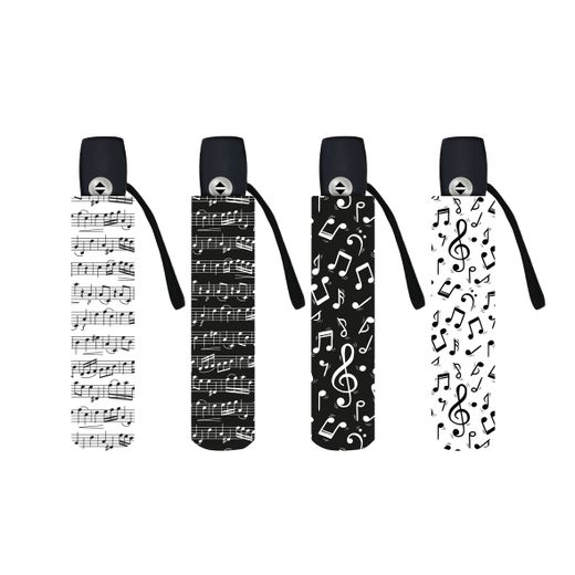 Paraguas Plegable Mujer A/C Estampado Musical 54/8 3sec.Ø94cm Altura 28cm