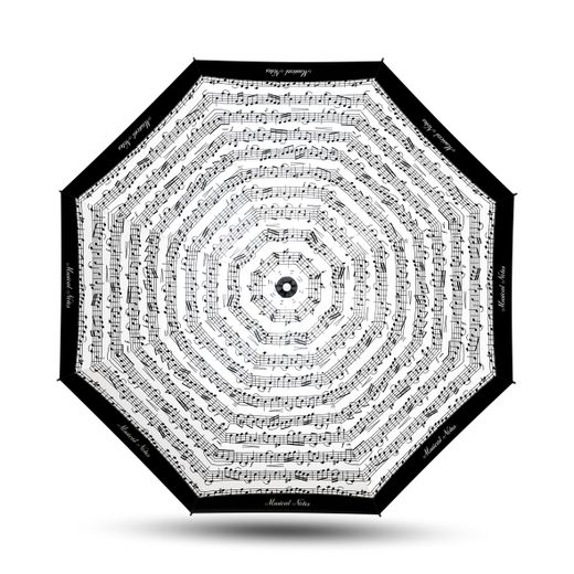 Paraguas Plegable Mujer A/C Estampado Musical 54/8 3sec.Ø94cm Altura 28cm
