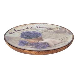 Plato Centro Madera Mediano Decorado Lavanda