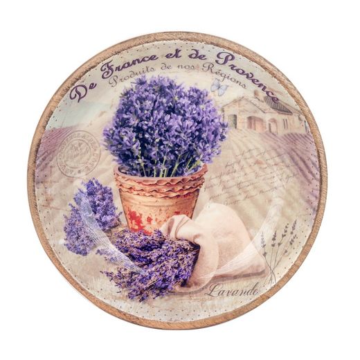 Plato Grande Redondo Madera Lavanda