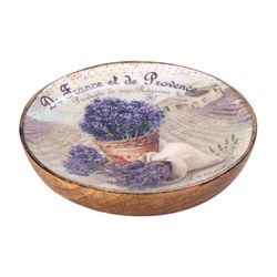 Plato Redondo Madera Lavanda