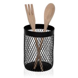 Portautensilios bote de cocina para utencilios en metal negro