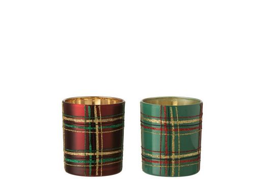 Portavelas Rojo Verde Navidad decoración de navidad para casa