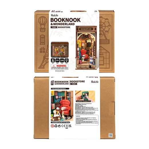 Puzzle 3D Miniatura Bookstore Robotime Librería para Montar