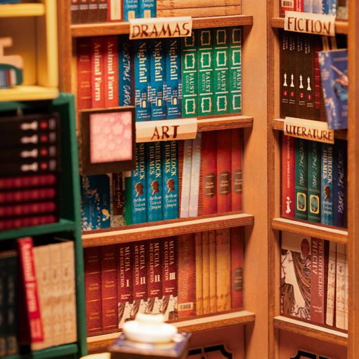 Puzzle 3D Miniatura Bookstore Robotime Librería para Montar