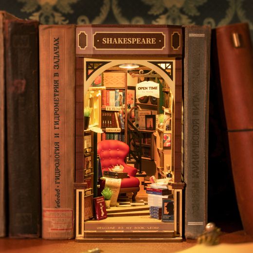 Puzzle 3D Miniatura Bookstore Robotime Librería para Montar