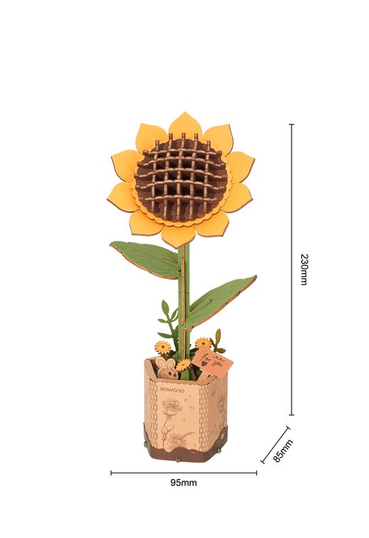 Puzzle 3D Miniatura Girasol Robotime Flor para Montar