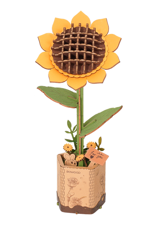 Puzzle 3D Miniatura Girasol Robotime Flor para Montar
