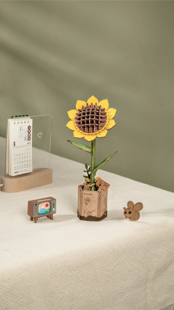 Puzzle 3D Miniatura Girasol Robotime Flor para Montar