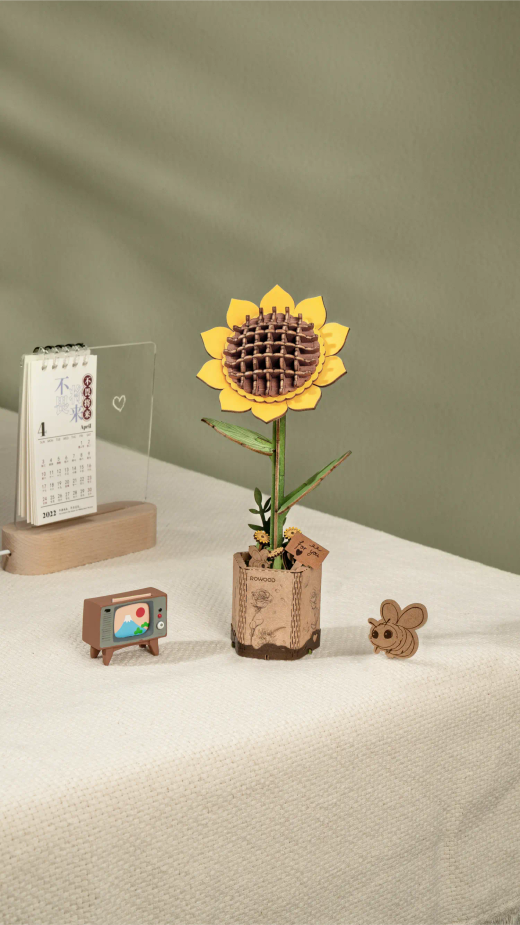 Puzzle 3D Miniatura Girasol Robotime Flor para Montar