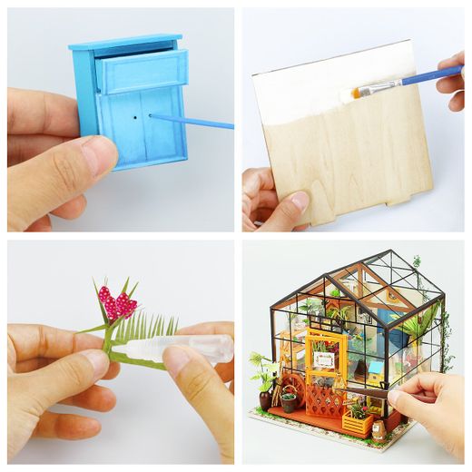 Puzzle 3D Miniatura Kathy's Flower House Robotime Floristería de Kathy para Montar