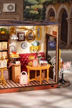 Puzzle 3D Miniatura Leisure Time Tea Room Robotime Salón de Té para Montar