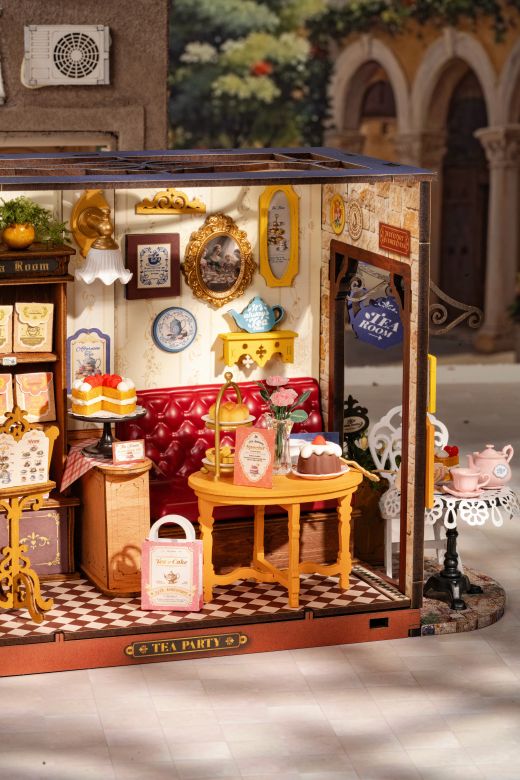 Puzzle 3D Miniatura Leisure Time Tea Room Robotime Salón de Té para Montar