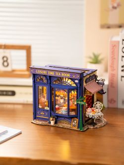 Puzzle 3D Miniatura Leisure Time Tea Room Robotime Salón de Té para Montar