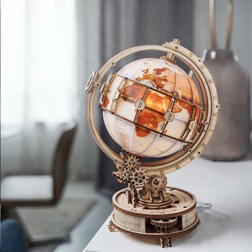 Puzzle 3D Miniatura Luminous Globe Robotime Globo Luminoso para Montar