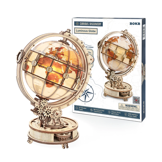 Puzzle 3D Miniatura Luminous Globe Robotime Globo Luminoso para Montar