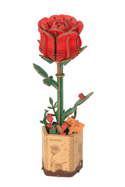 Puzzle 3D Miniatura Rosa Rosa Robotime Flor para Montar