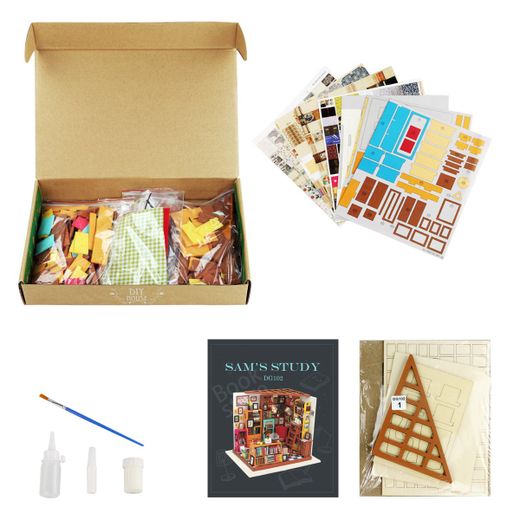 Puzzle 3D Miniatura Sam's Study Room Robotime Estudio de Sam para Montar