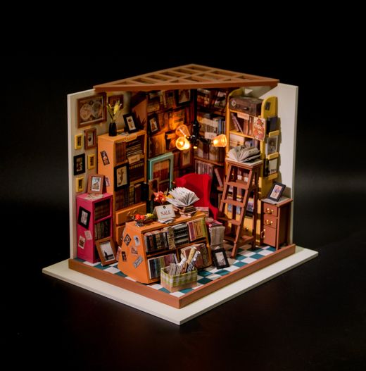 Puzzle 3D Miniatura Sam's Study Room Robotime Estudio de Sam para Montar