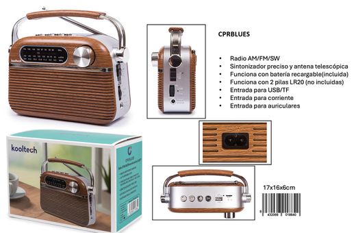 Radio Am/Fm/Sw Portatil Pila Corriente Ideal Regalo
