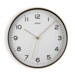 Reloj decorativo marco dorado fondo blanco, colección clasica