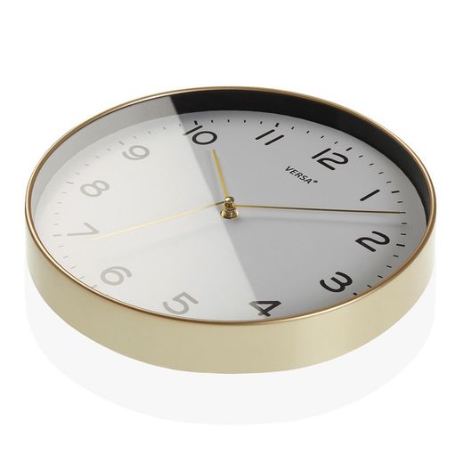 Reloj decorativo marco dorado fondo blanco, colección clasica