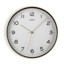 Reloj decorativo marco dorado fondo blanco, colección clasica