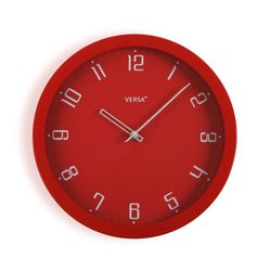 Reloj pared gris minimalista 30cm rojo