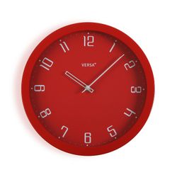 Reloj pared gris minimalista 30cm rojo