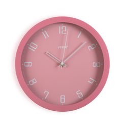 Reloj pared gris minimalista 30cm fucsia