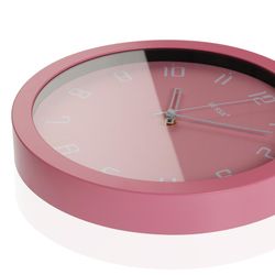 Reloj pared gris minimalista 30cm fucsia