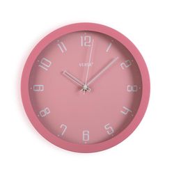 Reloj pared gris minimalista 30cm fucsia