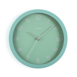 Reloj pared gris minimalista 30cm turquesa