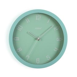 Reloj pared gris minimalista 30cm turquesa