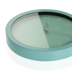 Reloj pared gris minimalista 30cm turquesa