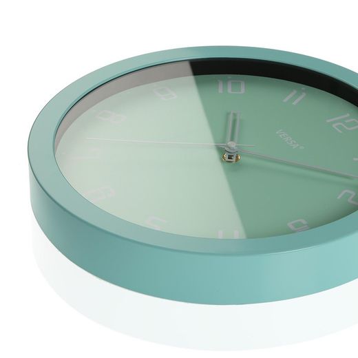 Reloj pared gris minimalista 30cm turquesa