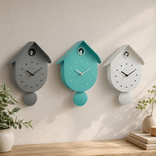 Reloj de cuco Gato blanco Ideal Regalo I Total
