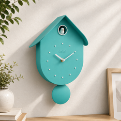 Reloj de cuco Pajarito azul verdoso Ideal Regalo I Total
