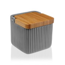 Salero Cocina Diseño Gris Rayas Versa