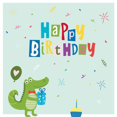 Servilleta Decorada Cocodrilo Birthday PPD 33x33 Infantil
