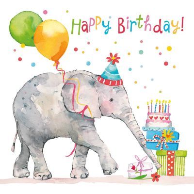 Servilleta Decorada Elefante Cumpleaños PPD 33x33 Infantil